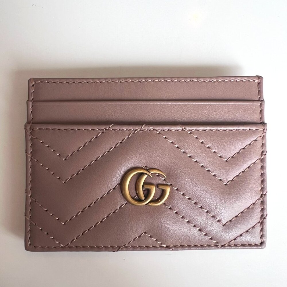 Gucci GG Marmont Card Case Wallet – Porcelain Rose – NEW! – Authentic